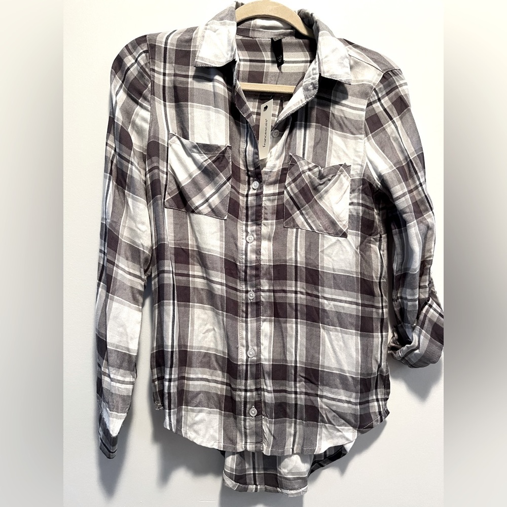 Womens Flannel Shirt Francesca’s Size XXS